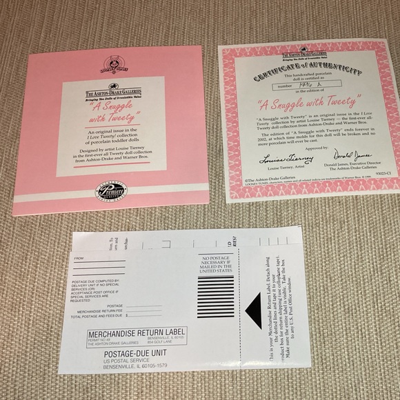 NEW “A SNUGGLE WITH TWEETY” #93023 ASHTON-DRAKE - ORIGINAL BOX & COA - Picture 4 of 17